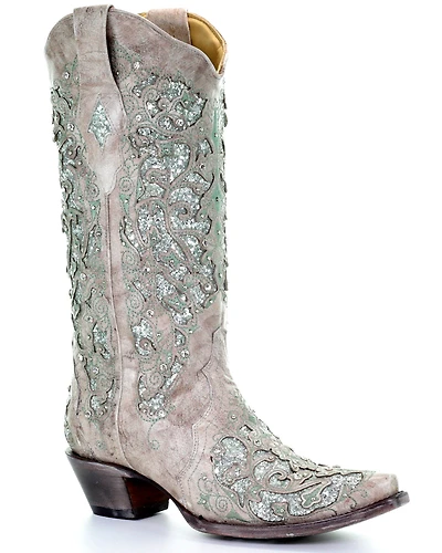 Corral Women's Glitter Inlay and Crystals Western Boots