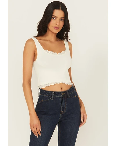 Fornia Women's Lace Trim Tank Top