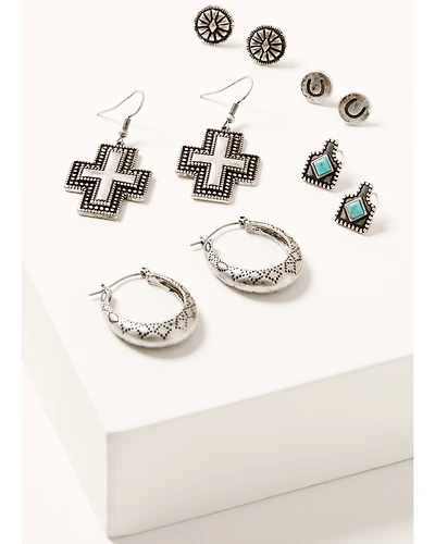 Shyanne Women's Hoop Rodeo Sunset Earring Set - 5 Piece