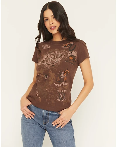 Shyanne Women's Country Girl rhinestone Short Sleeve Graphic Tee