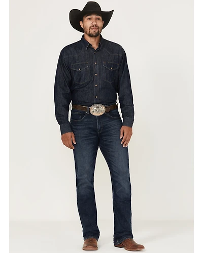 Wrangler 20X Men's Stirrup Dark Wash Slim Bootcut Stretch Denim Jeans - Tall
