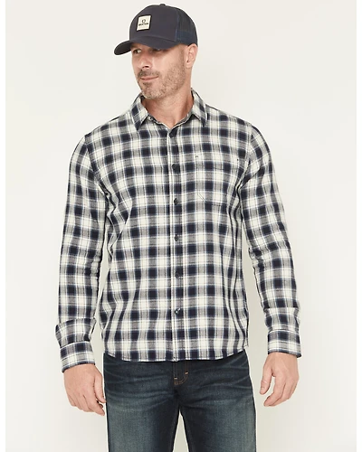 Brothers and Sons Men's Anvil Plaid Print Long Sleeve Button-Down Flannel Shirt