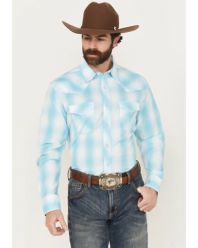 Wrangler Men's 20X Plaid Print Long Sleeve Snap Stretch Western Shirt
