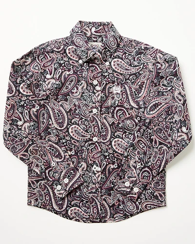 Cinch Toddler Boys' Paisley Print Long Sleeve Button-Down Western Shirt