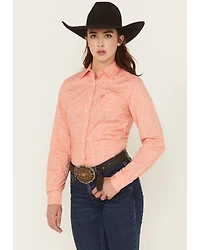Cinch Women's Paisley Print Long Sleeve Button-Down Stretch Western Shirt