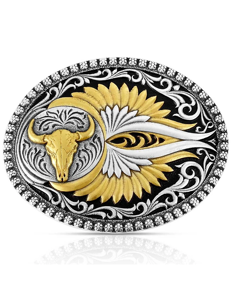 Montana Silversmiths Two-Toned Buffalo Skull Belt Buckle