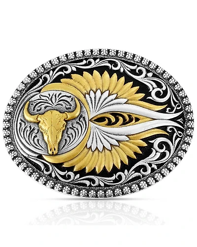 Montana Silversmiths Two-Toned Buffalo Skull Belt Buckle