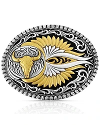 Montana Silversmiths Two-Toned Buffalo Skull Belt Buckle