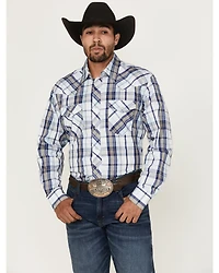 Wrangler 20X Men's Plaid Print Long Sleeve Snap Stretch Western Shirt