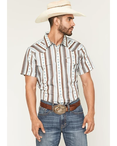 Sendero Provisions Men's Wyatt Serape Striped Short Sleeve Snap Western Shirt