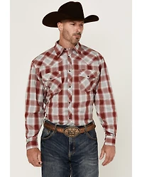 Cowboy Hardware Men's Plaid Print Long Sleeve Snap Western Shirt