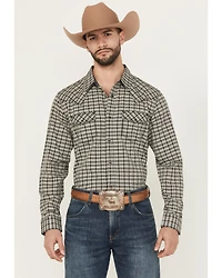 Moonshine Spirit Men's High Strung Dobby Plaid Print Long Sleeve Snap Western Shirt