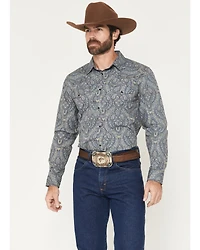 Gibson Trading Co Men's Paisley Power Print Long Sleeve Snap Western Shirt