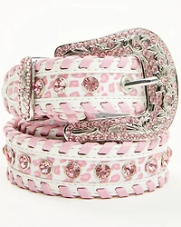 Shyanne Girls' Leopard Print Embellished Bling Belt