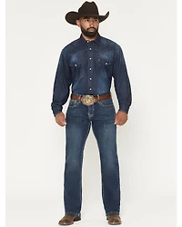 Hooey by Rock & Roll Denim Men's Pistol Medium Wash Straight Bootcut Reflex Stretch Jeans