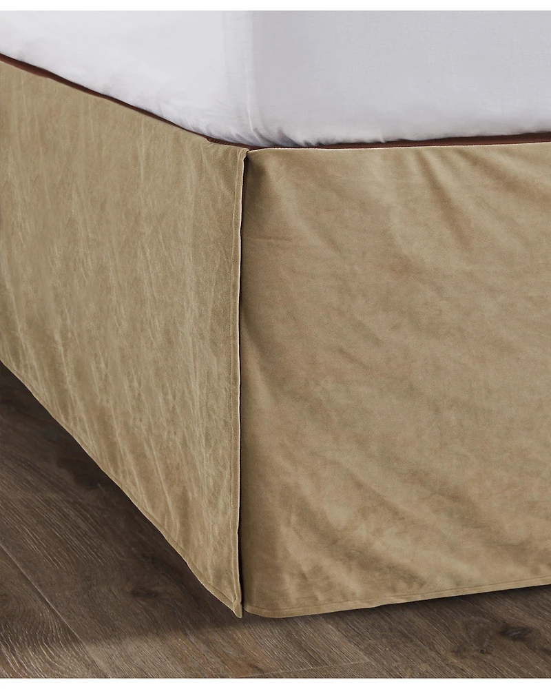 HiEnd Accents Queen Tan Velvet Bedskirt