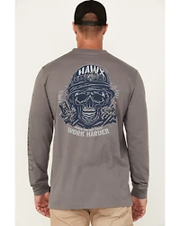 Hawx Men's Roughneck Long Sleeve Graphic Work T-Shirt