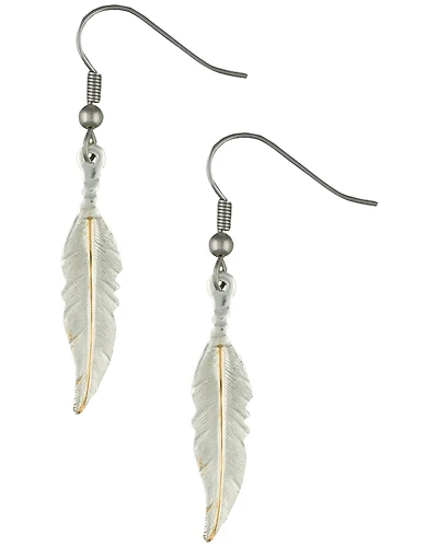 Montana Silversmiths Women's Two-Tone Feather Dangle Earrings