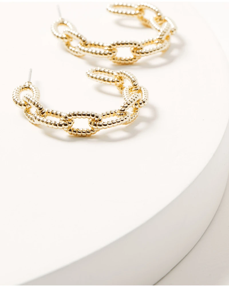 Shyanne Women's Golden Charm Roped Chain Statement Earrings
