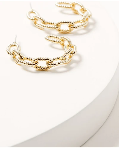 Shyanne Women's Golden Charm Roped Chain Statement Earrings