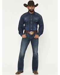 RANK 45® Men's Rockford Wash Brock Relaxed Bootcut Performance Stretch Denim Jeans