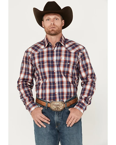 Roper Men's Amarillo Plaid Print Long Sleeve Pearl Snap Western Shirt