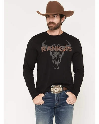 RANK 45® Men's Honeycomb Logo Long Sleeve Graphic T-Shirt