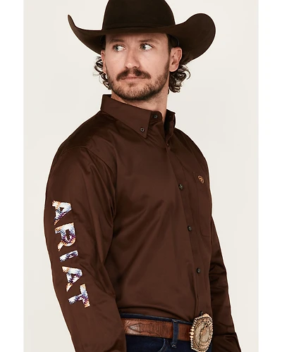 Ariat Men's Team Logo Solid Long Sleeve Button-Down Western Shirt