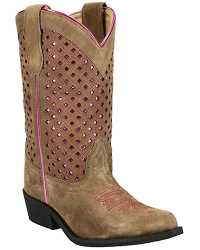 Smoky Mountain Little Girls' Magnolia Metallic Western Boots - Snip Toe