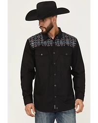 Moonshine Spirit Men's Instinct Embroidered Solid Long Sleeve Snap Western Shirt