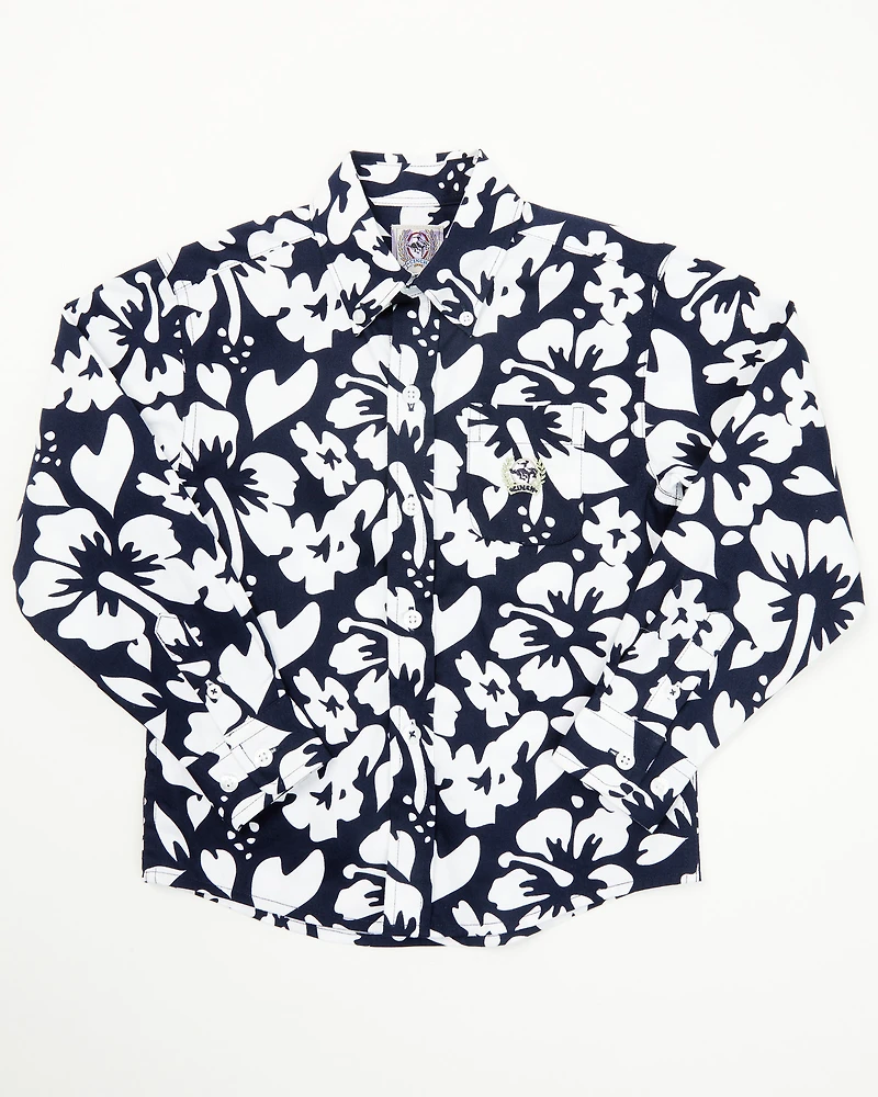 Cinch Toddler Boys' Floral Print Long Sleeve Button-Down Western Shirt