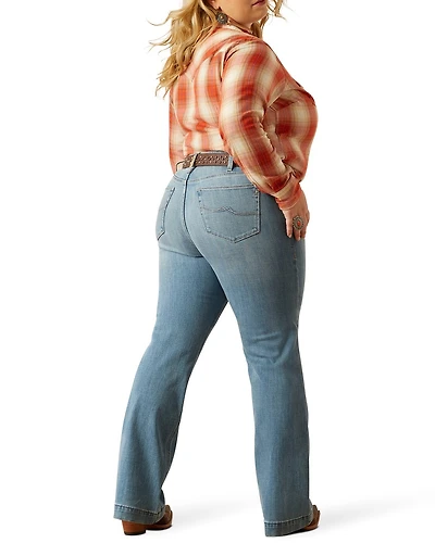 Ariat Women's Zoe Medium Wash Mid Rise Trouser Stretch Denim Jeans - Plus
