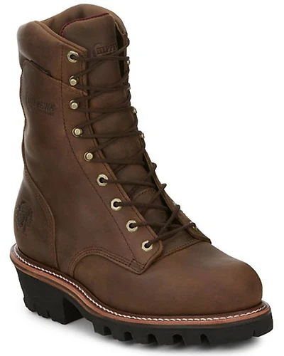 Chippewa Men's Lace-Up Waterproof Logger Work Boots - Steel Toe