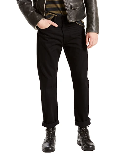 Levis Men's 501 Black Shrink-To-Fit Straight Stretch Jeans