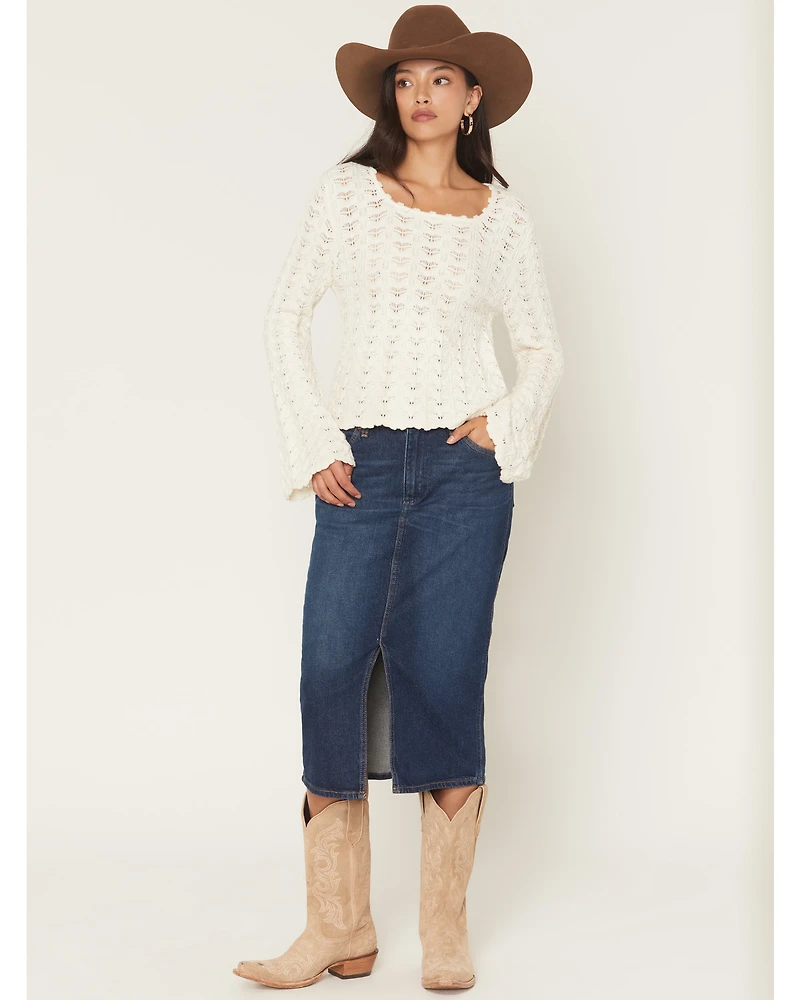 Wrangler Women's Dark Wash Modern Denim Pencil Skirt