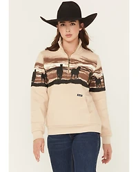 Wrangler Women's Horse Print Half Zip Pullover