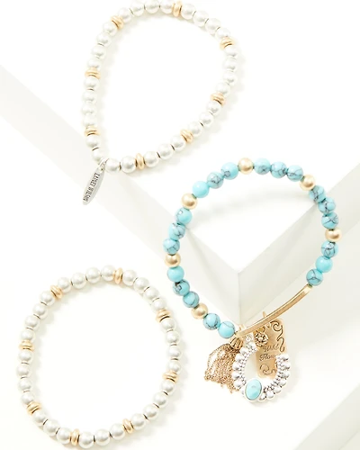 Lainey Wilson Women's Little Bitta Luck Charm Bracelet Set - 3 Piece