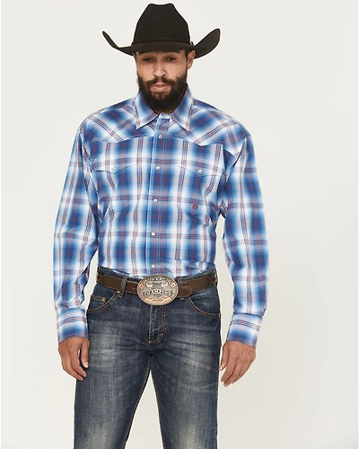 Roper Men's State Fair Plaid Print Long Sleeve Snap Western Shirt