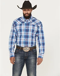 Roper Men's State Fair Plaid Print Long Sleeve Snap Western Shirt