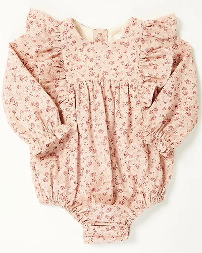 Yura Infant Girls' Floral Print Long Sleeve Snap Onesie