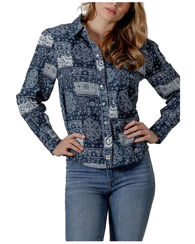 Kimes Ranch Women's Winnie Bandana Print Long Sleeve Button-Down Western Shirt