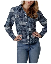 Kimes Ranch Women's Winnie Bandana Print Long Sleeve Button-Down Western Shirt