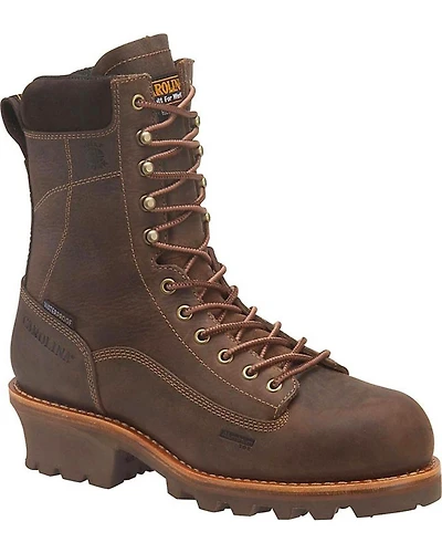 Carolina Men's Dark Brown Birch 8" Logger Boots - Composite Toe