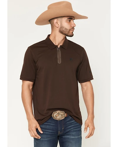 RANK 45® Men's Rigged Solid Zipper Polo