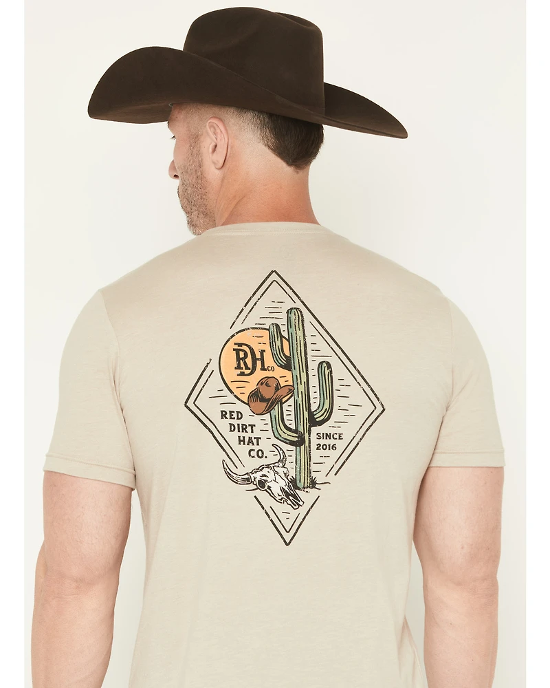 Red Dirt Hat Men's Diamond Cactus Short Sleeve Graphic T-Shirt