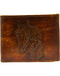 Western Express Horses Leather Billfold Wallet