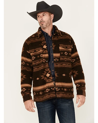 Cody James Men's Highlander Southwestern Print Sherpa Snap Jacket
