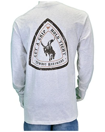 Cowboy Hardware Men's Get A Grip Hold Tight Long Sleeve Graphic T-Shirt