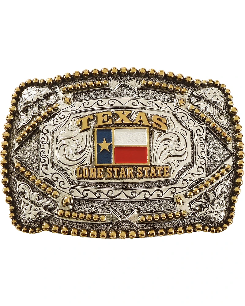 Cody James Red White and Blue Square Texas Belt Buckle