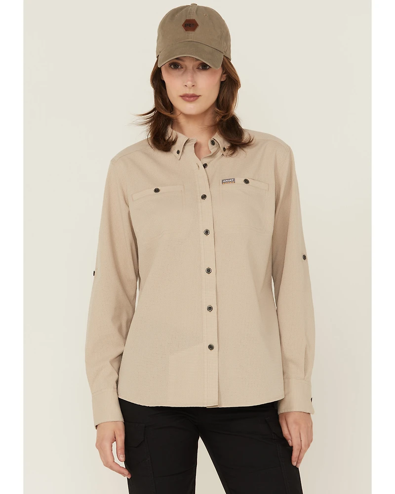 Ariat Women's Rebar Made Tough 360 Long Sleeve Button-Down Work Shirt